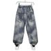 Men's Distressed Washed Slim Tapered Jeans With Ripped Details - Vintage Loose Fit Casual Pants For Spring & Autumn_mkmklike.com