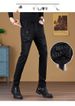 In Stock 2023 Winter Street Men's Black Jeans Fashion Rhinestone Versatile Slim Fit Mid-Waist Long Pants_mkmklike.com