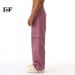 EF JEANS | 2024 New American Solid Color Large Pocket Overalls Fresh Purple Casual Loose Straight Jeans_mkmklike.com