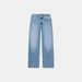 Women's Clothing Women's Baggy Straight Leg Denim Trousers Rhinestone Detail_mkmklike.com