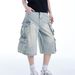 Multi-Pocket Cargo Jeans For Men And Women American Style Vintage Straight-Leg Cropped Slimming Loose Pants_mkmklike.com