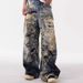 Graffiti Destruction 3D Digital Old Jeans Men's American Street Niche Design Straight Loose Wide-leg Trousers_mkmklike.com