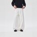 Urban Streetwear Distressed Denim Pants With Metal Studs & Flared Legs For Men & Women - High Waist Wide Leg Jeans In Black & White_mkmklike.com