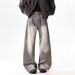 Vintage Washed High-Street Jeans – Distressed Splatter Paint Straight-Leg Denim For Men & Women (Grey Wash, S-3XL)_mkmklike.com