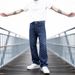 Men's Clothing Men's Crochet Jeans Mid Rise Straight Leg Wide Leg Trousers Elegant Diamond Pattern For Formal & Casual_mkmklike.com