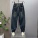 Men's Vintage Washed Blue Jeans – Relaxed Fit Dad Jeans With Multi-Pocket Design, Streetwear Essential (Blue, M-Xxxl)_mkmklike.com