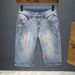 Men's Retro Distressed Denim Shorts Trendy Brand Colorful Splatter Paint Summer Thin Stretch Five Point Pants_mkmklike.com