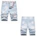 "Men's Slim Fit Denim Shorts – Mid Waist Casual Summer Shorts With Five-Pocket Design (Sizes 28-42, Blue/Black/Light Blue)"_mkmklike.com