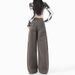 Wild Versatile Style|Versatile For Going Out|Women's Cement Large Pocket Cargo Jeans Gray Long Pants_mkmklike.com