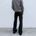 Men's Classic Raw Denim Jeans 13 Oz Narrow Hem Four-Line Embroidery Slim Bootcut for Everyday Wear_mkmklike.com