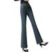 Women's Fleece-lined Thickened Jeans, 2025 Winter New Style, High-waisted, Slimming, Warm, Slightly Flared Pants With_mkmklike.com