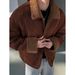 2024 Autumn Winter New Fashion Trend Thickened Fleece Solid Color Men's Versatile Couple Matching Loose Fit_mkmklike.com