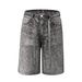 Men's Clothing High Street Foreign Trade Best Selling Ins Style Washed Diamond Belt Denim Shorts Jeans_mkmklike.com