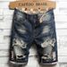 Hole Vintage Men Jeans Shorts Denim Distressed Knee Length Pockets Spliced Cuffs Skinny Washed Punk Style Ripped Mid Waist 2025_mkmklike.com