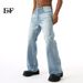 EF JEANS | 2024 New American Basic Simple Straight Casual Pants Washed Denim Trousers_mkmklike.com