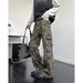 Vintage Camouflage Cargo Jeans For Men & Women - Hip Hop Straight Leg Denim Pants With Multiple Pockets, Relaxed Fit, Spring Casual Wear_mkmklike.com