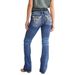 Embroidered Flare Jeans For Women – Mid-Rise Vintage Denim With Floral Stitching (S-XXL)_mkmklike.com