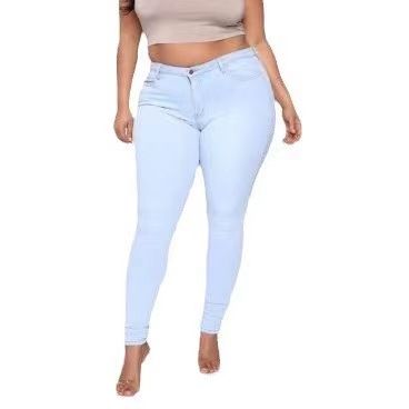 Plus Size High-Waisted Skinny Jeans For Women - Tummy Control & Butt-Lifting Stretch Denim Pants (XS-4XL, Black/Blue Washes, 9" & Regular Length)_mkmklike.com