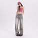 Early Autumn New Arrival: Gray Loose-fitting Versatile Trendy American-style Straight Wide-leg Denim Pants For Women_mkmklike.com