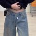 Women’S High-Waisted Flared Jeans – Winter Fleece-Lined Wide-Leg Denim Pants With Rhinestone Embellishments (S-2xl, Non-Stretch Cotton, Deep Blue)_mkmklike.com