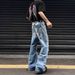 Men's High Street Vintage Distressed Washed Blue Jeans With Cat Whiskers & Frayed Hem - Slim Bootcut Stretch Denim Pants For Summer Casual Wear_mkmklike.com
