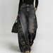 High Waisted Wide Leg Jeans for Women Washed Unique Style with Metal Perforations Summer Export Stock Cross Border Trade_mkmklike.com