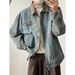 Cowboy For Boys In Spring And Autumn New Loose Casual Washed Lapel Couple Jacket_mkmklike.com