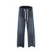 Men's Relaxed Fit Straight Leg Jeans – Stretch Waist Rope Tie Vintage Washed Denim (S-XXXL)_mkmklike.com