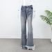 Women's High-Waisted Flared Jeans Vintage Retro 70s Denim Pants Light Blue And Dark Blue Stretchy Comfort Fit_mkmklike.com