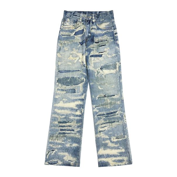 Real Shot Women's Ripped Loose Fitting Jeans American Street Style High Quality Rare Find Autumn New Arrival 2025_mkmklike.com