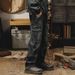 Men's Heavyweight Retro Overalls Pants Loose Large Size Straight Wide Leg Jeans For Autumn_mkmklike.com