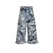 Men's Clothing Wide Leg Loose Trousers, Jeans Snow Camouflage Jeans_mkmklike.com