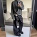 Unisex Raw Selvedge Denim Pants Wool-Blend Scarf Print Wide-Leg Trousers Straight Cut Washed Indigo_mkmklike.com
