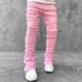Men's Straight Leg Denim Casual Pants Versatile European American Street Style INS Elastic Patch Cross Border Fashion_mkmklike.com