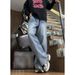 Light Blue American Retro Straight Leg Jeans Men's Clean Fit Slightly Flared Pants Spring Style Cool Sophisticated_mkmklike.com