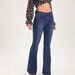 2025 Best-Seller: Women's Blue Flared Jeans, Versatile Slim-Fit Long Horseshoe Denim Pants For Women_mkmklike.com