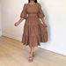 ELLE ELLE ON01266 In Stock 2023 Spring Summer New Plus Size Women's Fashion Round Neck Flared Denim Dress_mkmklike.com