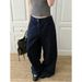 Blue Polka Dot Design Wide Leg Jeans American Style Women's Curved Pants Casual Floor Length Trousers 2026 New Fashion_mkmklike.com
