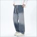 Men's Clothing Spring Trendy Loose Straight Leg Jeans For Men Casual Denim Pants Versatile Gradient Pattern Comfortable Fit_mkmklike.com