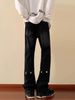 Men's Yellow Mud Flared Jeans Straight Leg Loose Fit Retro American High Street Slimming Trendy Cool Pants_mkmklike.com