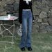 Women's Flared Jeans 2026 Spring Autumn New Style High-waisted Slimming And Height-enhancing Straight-fit Petite_mkmklike.com