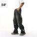 EF JEANS | 2025 Spring New American Heavy Industry Hand-painted Graffiti Mopping Loose Straight Jeans Tide_mkmklike.com