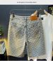 Spring Fashion Casual Retro Men's Denim Shorts High Waist Straight Loose Fit Versatile Distressed Scratched Jeans_mkmklike.com