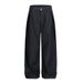 Original Jeans Men's Trendy Brand Versatile Long With Pleated Design Solid Color Loose Wide-Leg Straight Pants_mkmklike.com