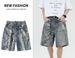Men's Clothing Summer Fashion Retro Fashionable Graffiti Wide Leg Denim Pants For Men High Street Versatile Loose Slim Straight Shorts_mkmklike.com