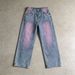 Men's Clothing Spring American Hip-hop Retro Blue Washed Distressed High Street Washed Flared Cargo Jeans_mkmklike.com