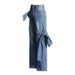 Women's High Waist Patch Pocket Jeans With Bow Tie Detail - Street Style Wide Leg Pants In Solid Blue_mkmklike.com