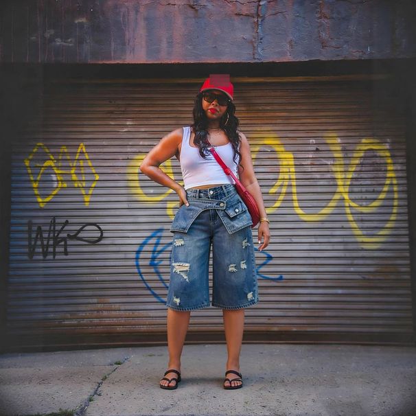 Women's Clothing Ripped Straight Leg Denim Jeans Faux Two Piece Design Overlapped Waist For Spring/Autumn & Summer_mkmklike.com