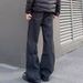 American Trendy Brand Dark Wind Micro-horn Jeans Men's Summer High-end Design Sense Retro Washed Old Pants_mkmklike.com