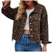 Leopard Print Denim Short Jacket Women's Casual Fashion Autumn/Winter New Real Shot_mkmklike.com